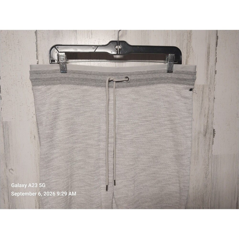 American Eagle Women’s Gray Knit Jogger Pants L Solid Drawstring Elastic Waist - Picture 3 of 7